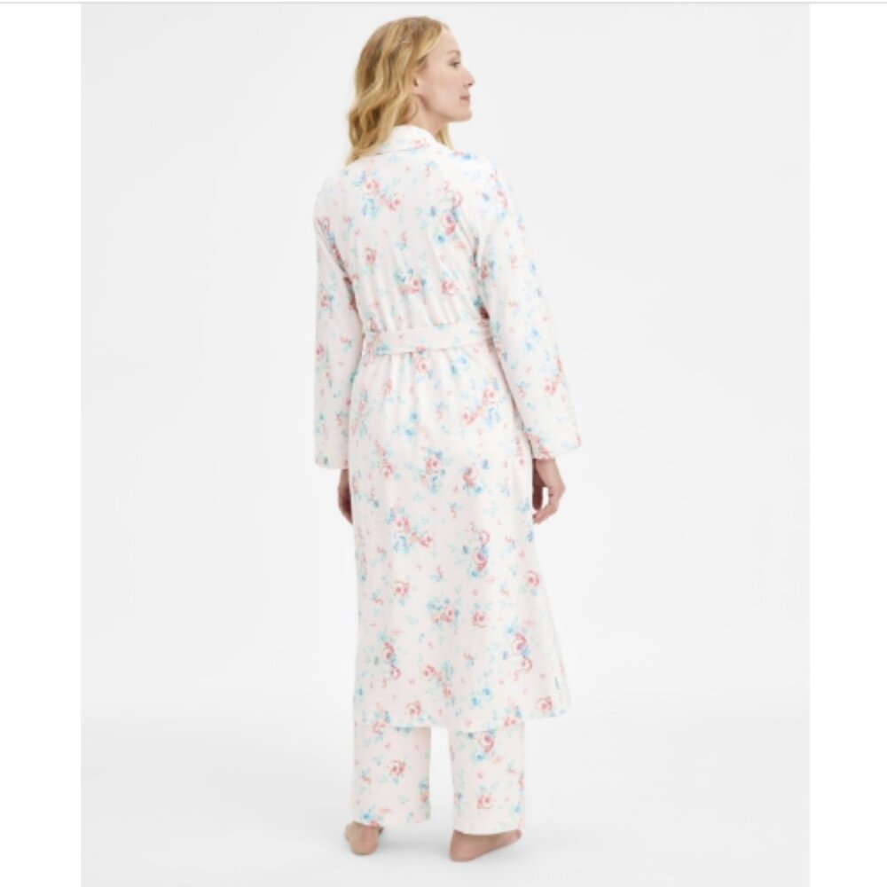 Charter Club Women's Cotton Printed Mother's Day Robe, Dreamy Bou, NWT - Picture 3 of 4